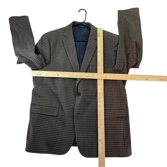 Paul Fredrick Brown Plaid Blazer Sport Coat Two Button Jacket 46R - Picture 6 of 8